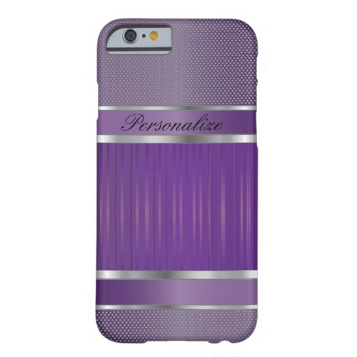 Elegant Amethyst and Silver Metal Design Barely There iPhone 6 Case