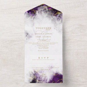 Elegant Amethyst Crystal Geode  All In One Invitation