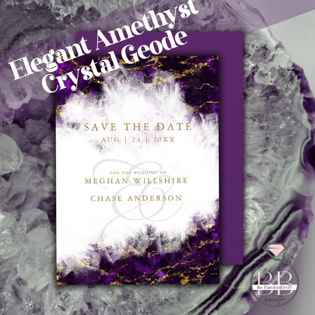 Elegant Amethyst Crystal Geode Invitation (Creator Uploaded)