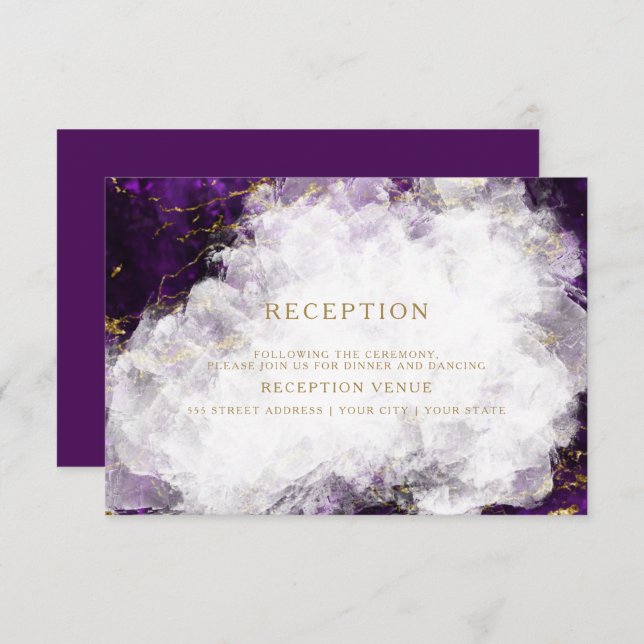 Elegant Amethyst Crystal Geode Invitation (Front/Back)
