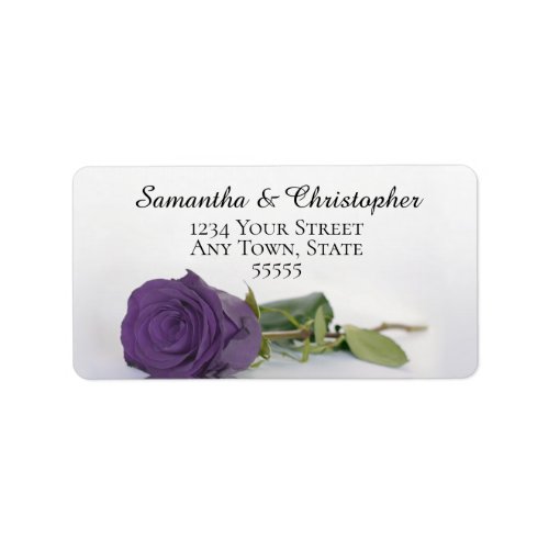 Elegant Amethyst Purple Rose Wedding Address Label