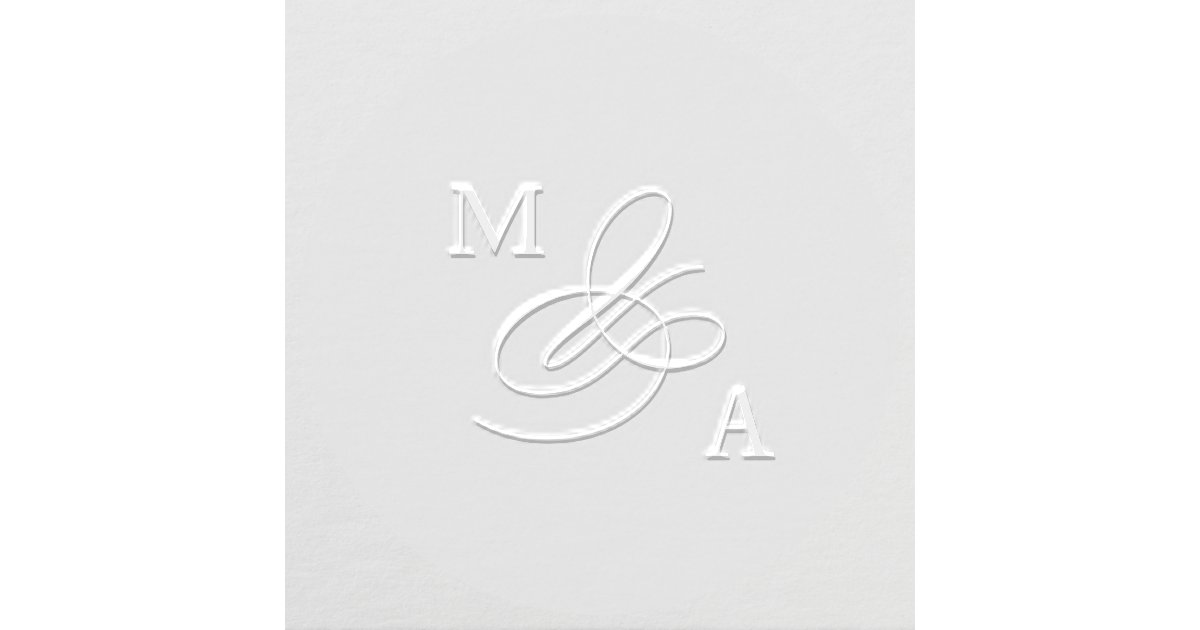 Elegant Ampersand Initials Embosser | Zazzle
