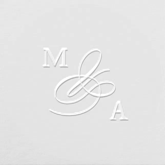 Elegant Ampersand Initials Embosser | Zazzle