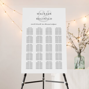 Elegant Ampersand Minimal Wedding Seating Chart Foam Board