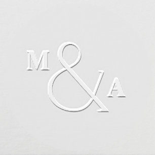 Elegant Ampersand Minimalist Initials Embosser