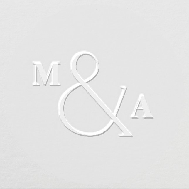 Elegant Ampersand Minimalist Initials Embosser (Design)