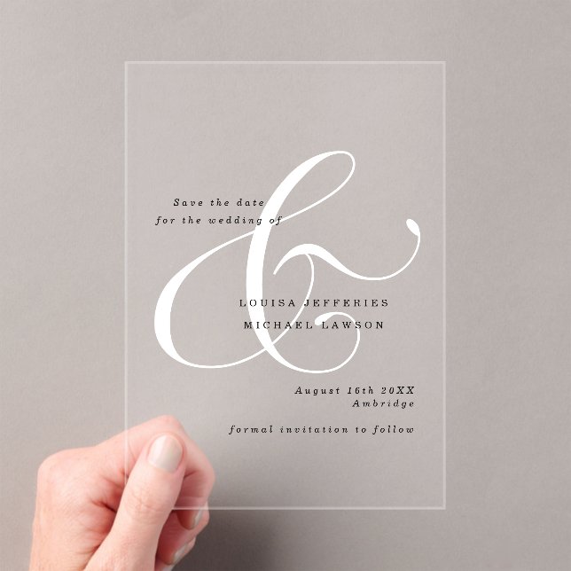 Elegant Ampersand Minimalist Wedding Save the Date (Insitu (Handheld))
