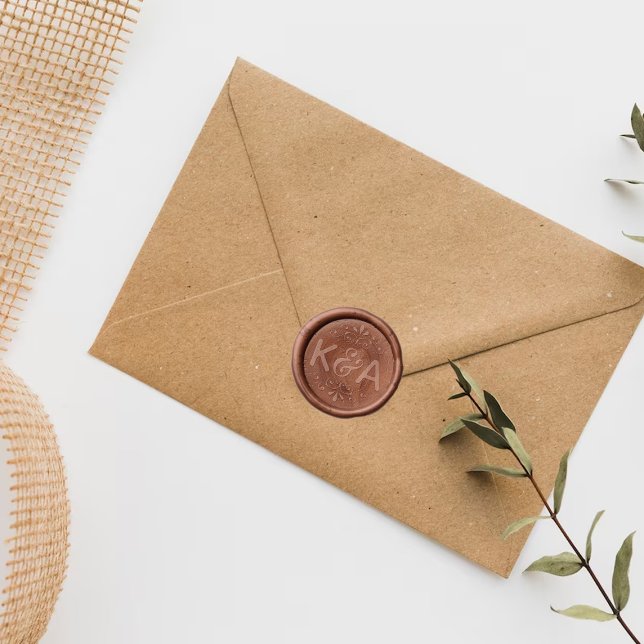 Elegant Ampersand Monogram Wedding Wax Seal Sticker (Creator Uploaded)