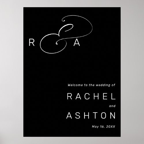 Elegant Ampersand Monogram Wedding Welcome Sign