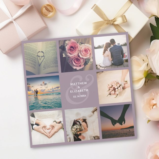 Elegant Ampersand Photo Collage Wedding Thank You (Creator Uploaded)