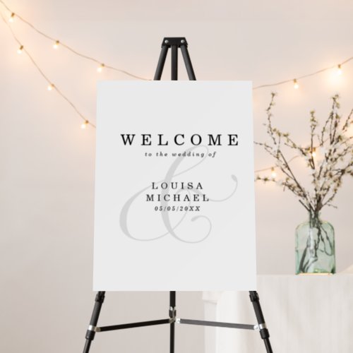 Elegant Ampersand Photo Wedding Welcome Foam Board