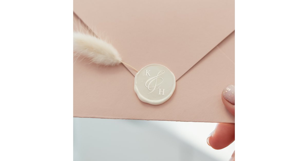 Elegant Ampersand Simple Couple Initials Wedding Wax Seal Stamp | Zazzle