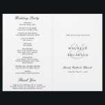 Elegant Ampersand Traditional Catholic Wedding Pro<br><div class="desc">Elegant black and white folded wedding program (printed on paper that comes unfolded) featuring a simple and minimal design with a large ampersand behind the names of the bride and groom on the front. The inside includes traditional wording for a Catholic wedding but the wording may be updated for a...</div>