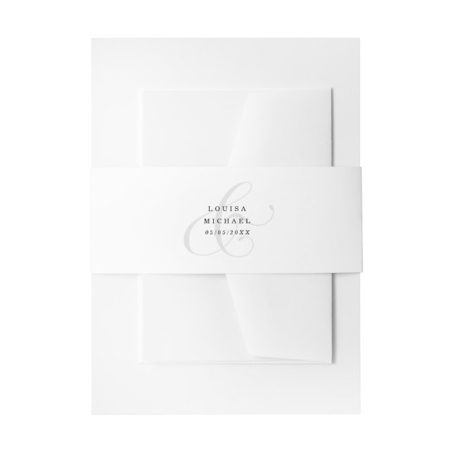 Elegant Ampersand Wedding Classic Round Sticker Invitation Belly Band (Front Example)