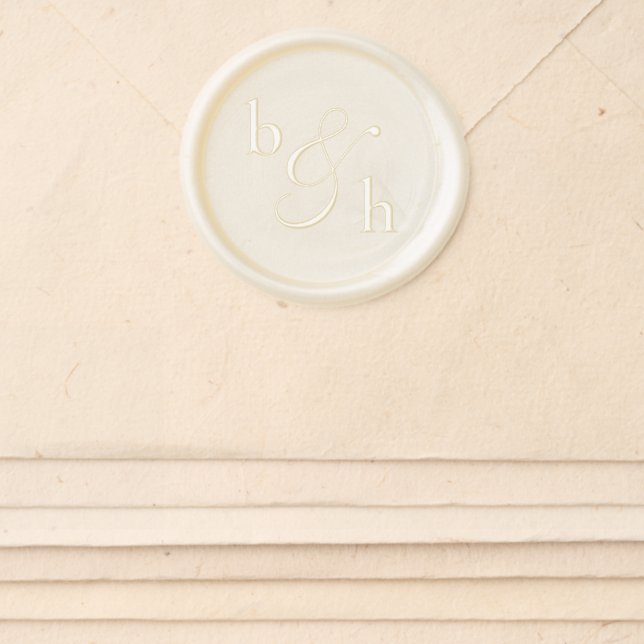 Elegant Ampersand Wedding Monogram  Wax Seal Sticker (Front)