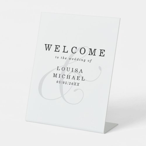 Elegant Ampersand Wedding  Welcome Pedestal Sign