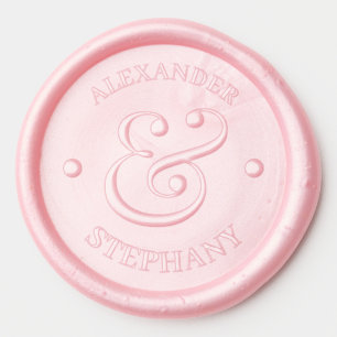 Elegant ampersand with custom names wax seal sticker