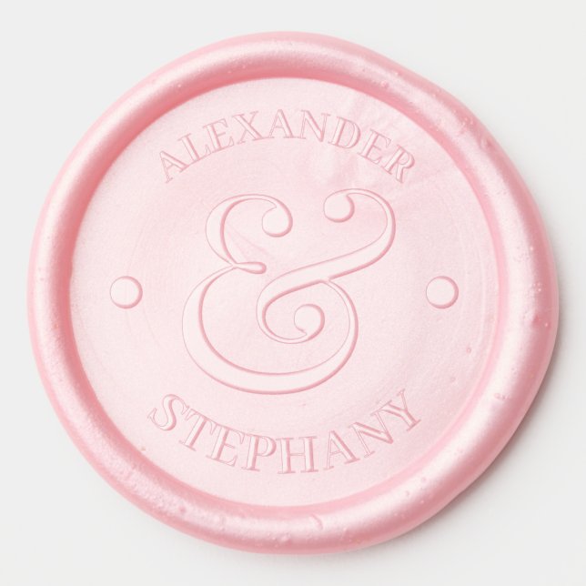 Elegant ampersand with custom names wax seal sticker (Front)