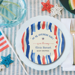 Elegant An All American Baby 4th July Baby Shower Paper Plates