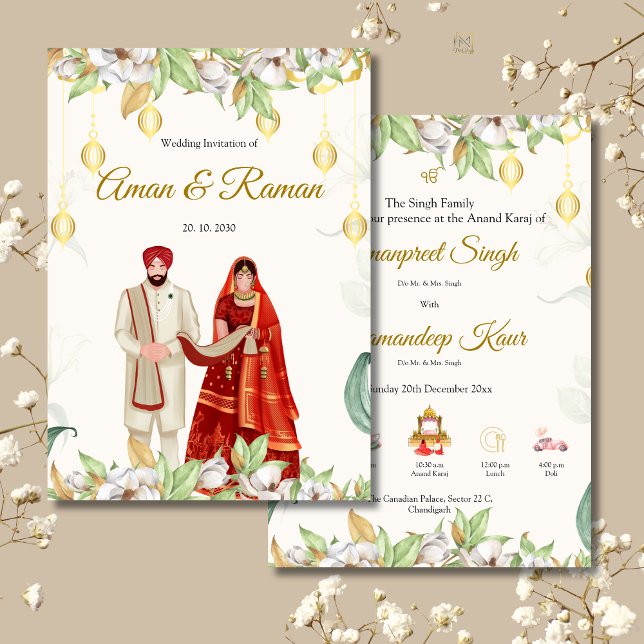 Elegant Anand Karaj invitation card (Creator Uploaded)