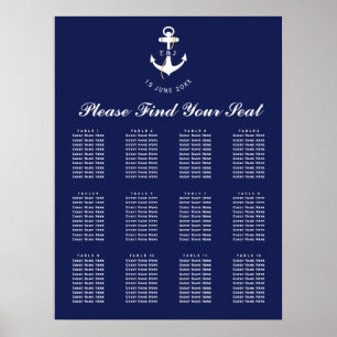 Elegant Anchor Nautical Wedding Seating Chart
