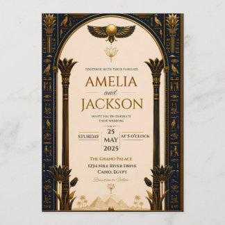Elegant Ancient Egyptian Wedding Invitation