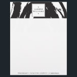 Elegant and Abstract Black and White Brushstrokes Letterhead<br><div class="desc">Coordinates with the Elegant and Abstract Black and White Brushstrokes Business Card Template by 1201AM. An elegant white box containing your name or business name really stands out on the graphic black and white abstract art of this customizable letterhead template. Edgy and elegant. © 1201AM CREATIVE</div>