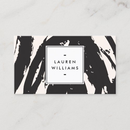 Elegant and Abstract Black Brushstrokes Business Card Template