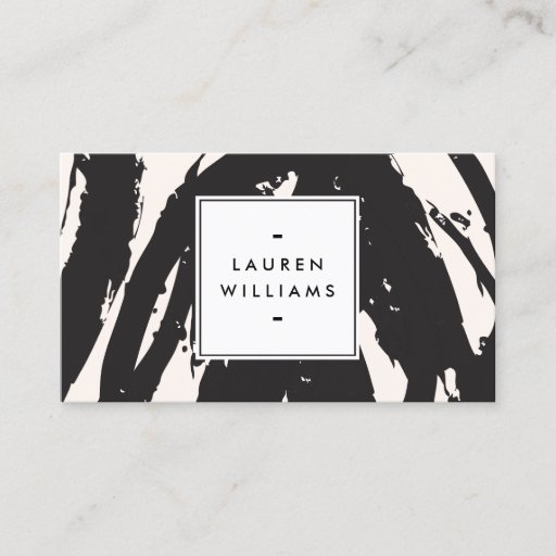 Customizable Elegant and Abstract Black Brushstrokes Business Card Template