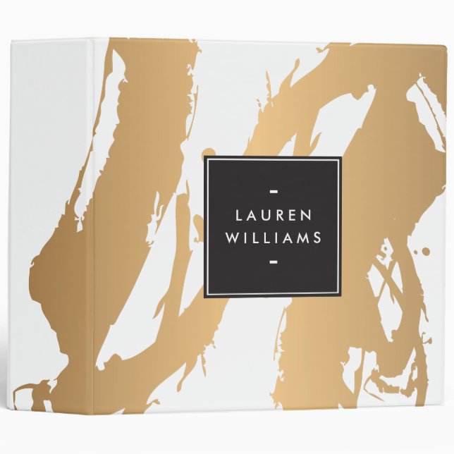 Elegant and Abstract Copper Brushstrokes Binder (Front/Spine)