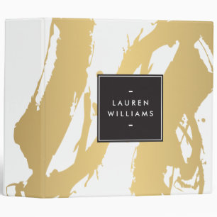 Elegant and Abstract Gold Brushstrokes Binder