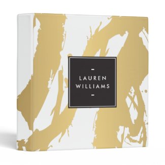 Elegant and Abstract Gold Brushstrokes Binder