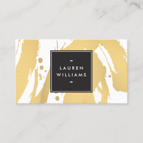 Elegant and Abstract Gold Brushstrokes Business Card Templates