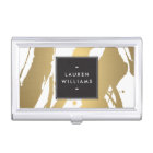 Elegant and Abstract Gold Brushstrokes Card Case