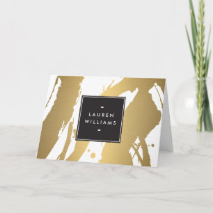 Elegant and Abstract Gold Brushstrokes II Notecard
