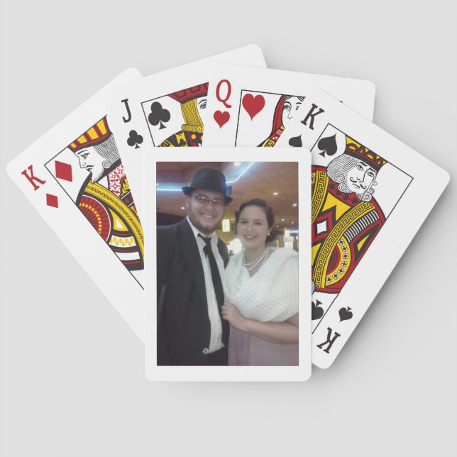 Elegant and Artsy Cute Couple Design Poker Cards (Back)
