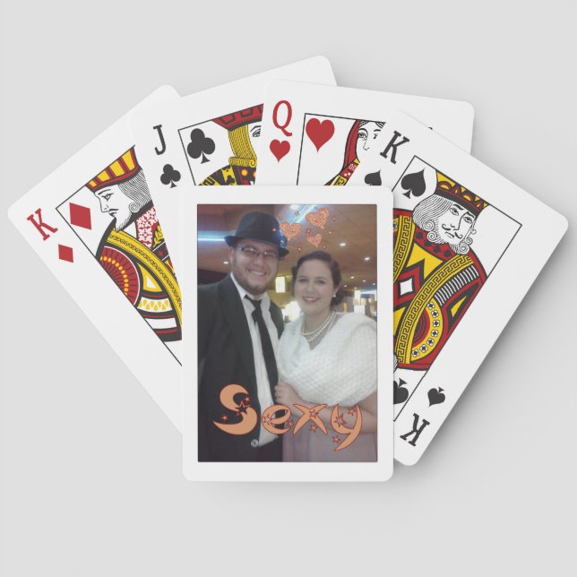 Elegant and Artsy Cute Couple Design Poker Cards (Back)