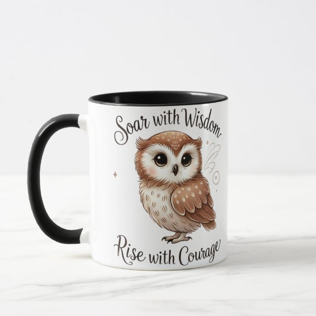 Elegant and Attractive Owl Design Mug (Left)