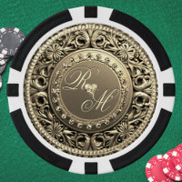 Elegant and Beautiful Monogram Poker Chips