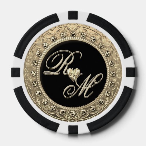 Elegant and Beautiful Monogram Poker Chips