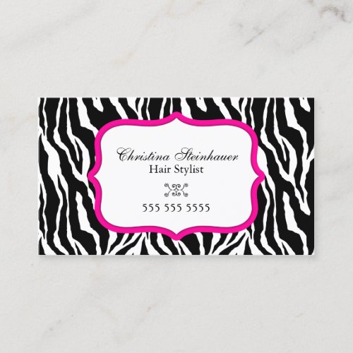 Elegant and Bold Zebra Print Business Cards