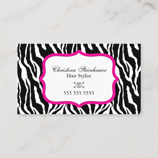 Customizable Elegant and Bold Zebra Print Business Cards
