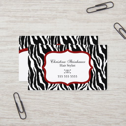 Customizable Elegant and Bold Zebra Print Business Cards