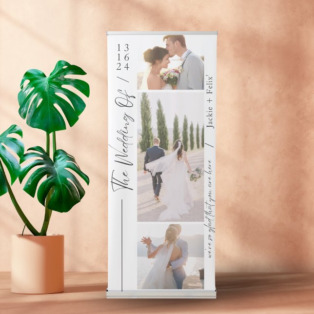 Elegant and Chic Calligraphy Wedding Photo Retractable Banner (Creator Uploaded)