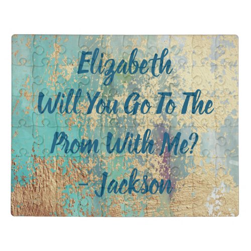 Elegant and Chic Faux Gold Promposal Jigsaw Puzzle