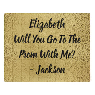 Elegant and Chic Faux Gold Promposal Jigsaw Puzzle