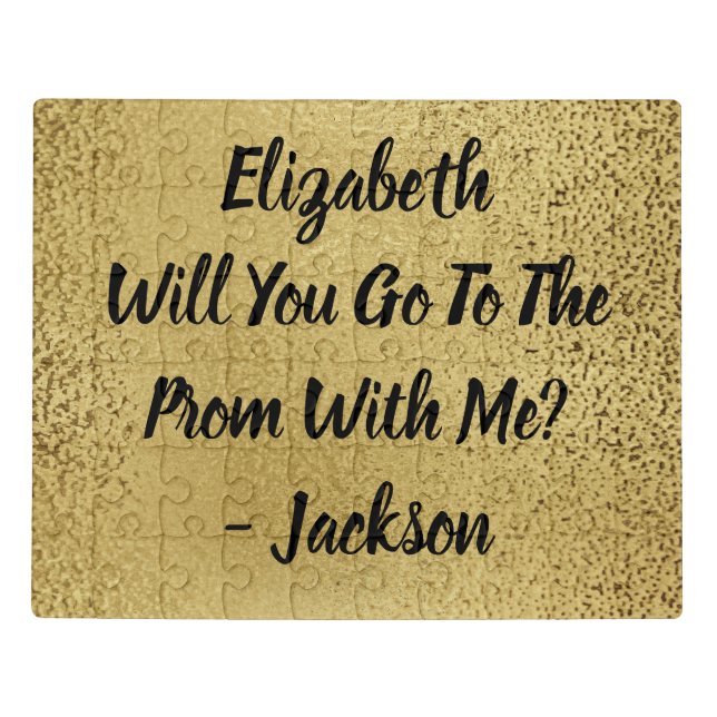 Elegant and Chic Faux Gold Promposal Jigsaw Puzzle (Puzzle Horizontal)