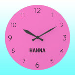 Elegant and Chic Neon Pink and Black Name  Clock<br><div class="desc">Elegant and Chic Neon Pink and Black Name Clock</div>