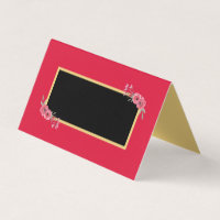 Elegant and Chic Pink with Watercolor Flowers Place Card