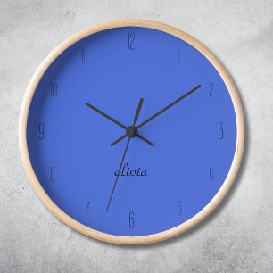 Elegant and Chic Royal Blue and Black Name  Clock
